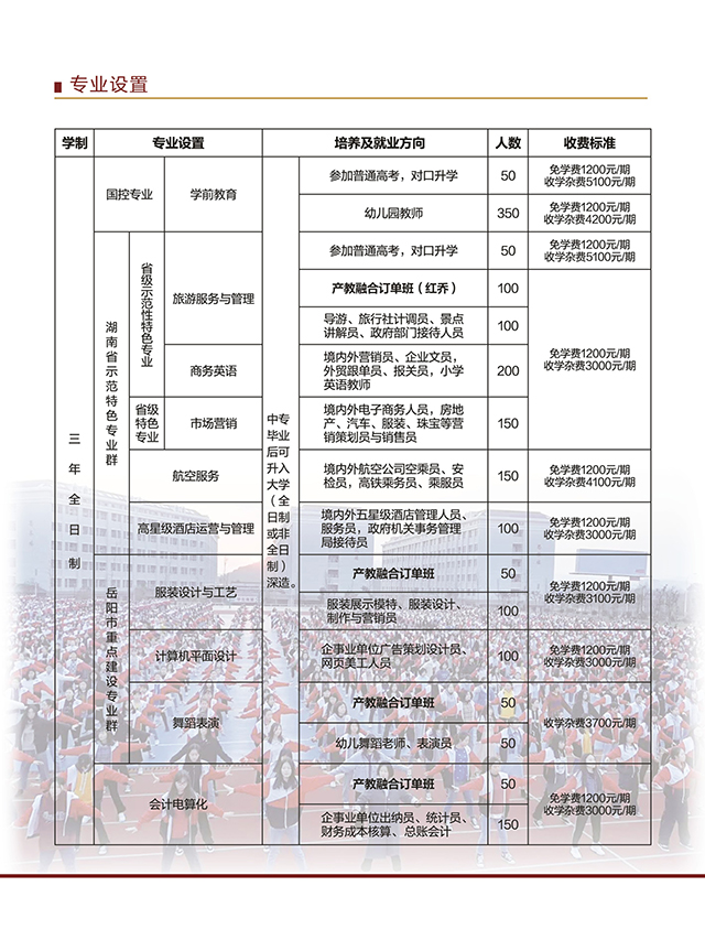 岳阳市湘北女子职业学校2019年招生简章