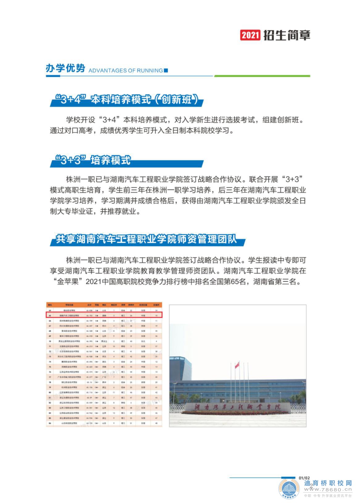 株洲市第一职业技术学校2021年招生简章