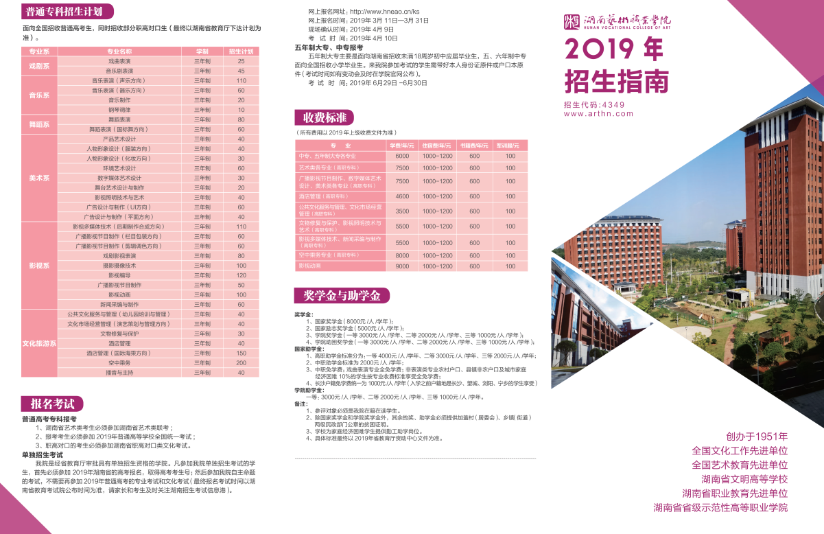 湖南艺术职业学院2019年单独招生简章